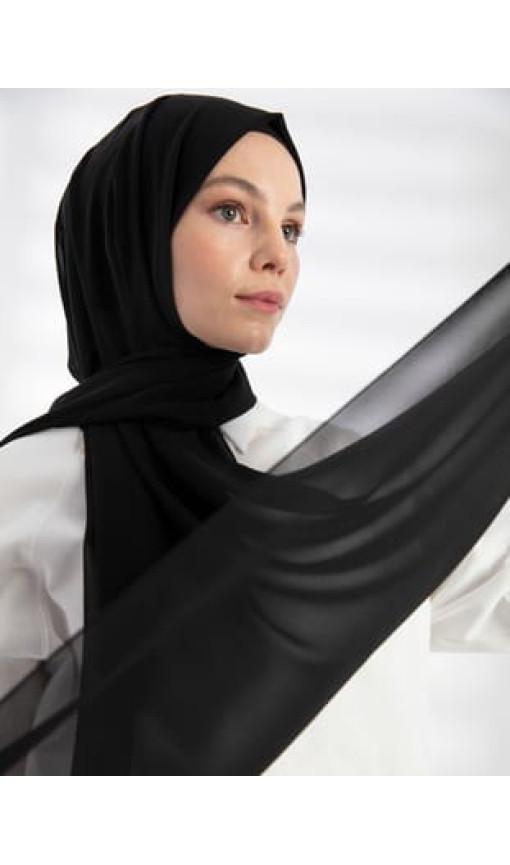 Şifon Şal - Siyah - Pure Scarfs Şifon Şal - Siyah - Pure Scarfs