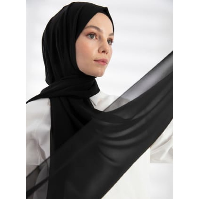 Şifon Şal - Siyah - Pure Scarfs Şifon Şal - Siyah - Pure Scarfs