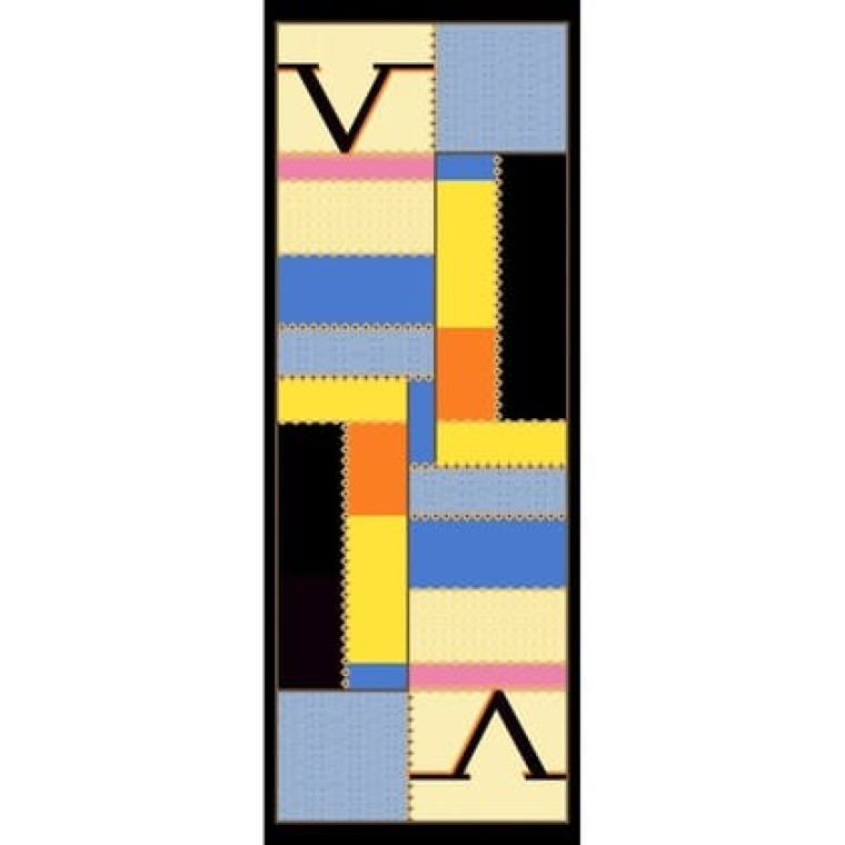 Geometrik Desen Dora Seri Şal Askısı İle Birlikte 75x200 cm SİYAH SARI MAVİ Geometrik Desen Dora Seri Şal Askısı İle Birlikte 75x200 cm SİYAH SARI MAVİ