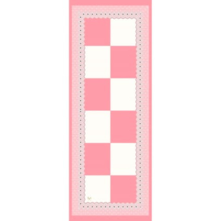 Geometrik Desen Dora Saten Seri Şal Askısı İle Birlikte 75x200 Pembe