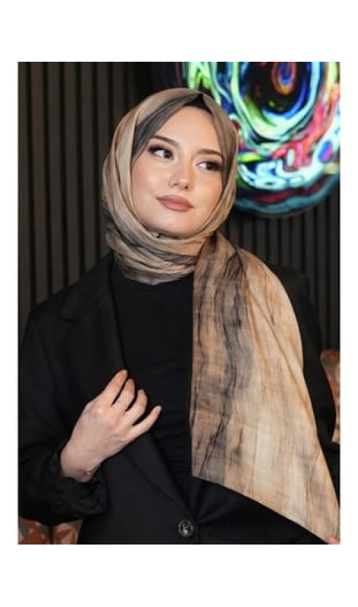 Degrade Bej Soft Pamuk Şal