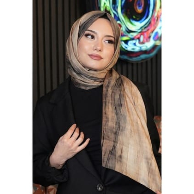 Degrade Bej Soft Pamuk Şal