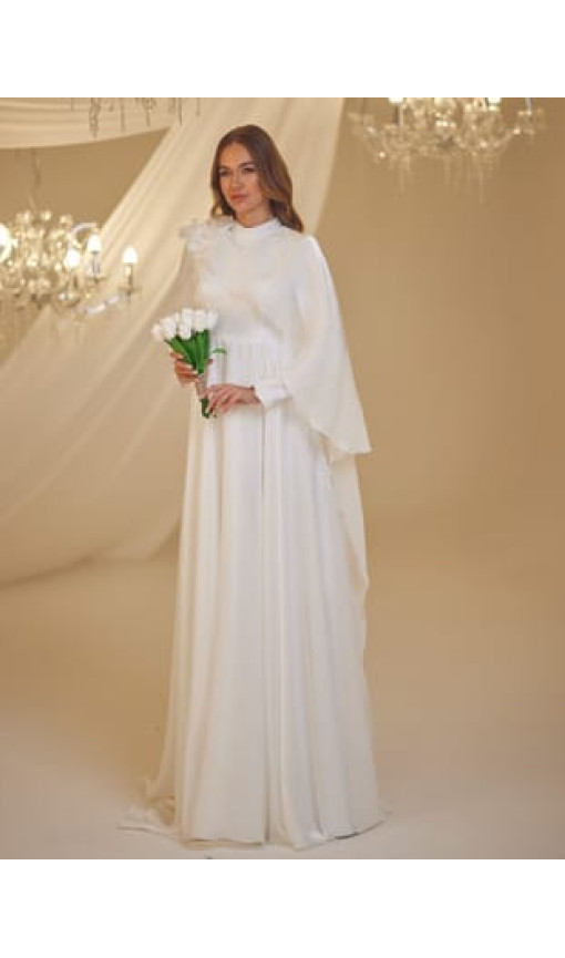 DURU NİKAH ABİYE ELBİSE - Beyaz- Burak Baran Fashion