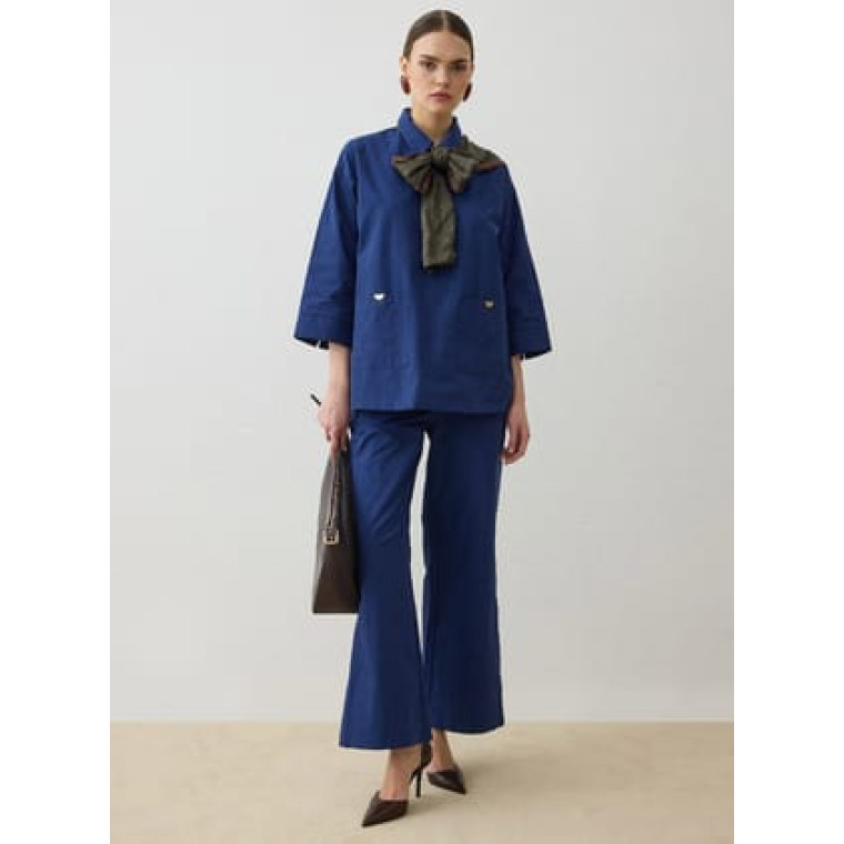 Gabardin Kumaş Cep Detaylı Fermuarlı Takım - Lacivert - Refka Exclusive Gabardin Kumaş Cep Detaylı Fermuarlı Takım - Lacivert - Refka Exclusive